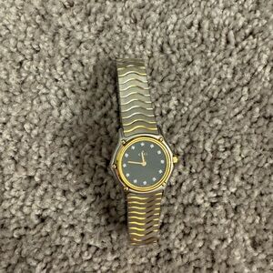 Ebel diamond, stainless steel and gold watch.